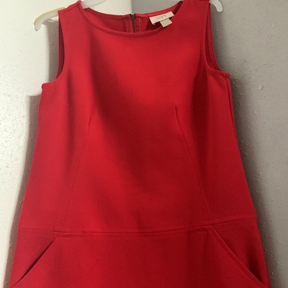 LOFT pre loved red dress size 2 - Picture 2 of 5